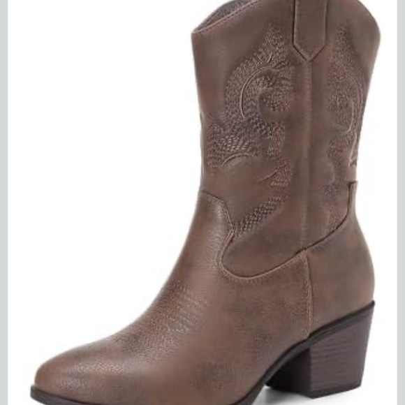 Brown Western Ankle Boots - Picture 5 of 14